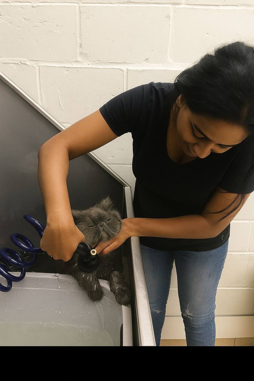 Chandha Janssen met kat